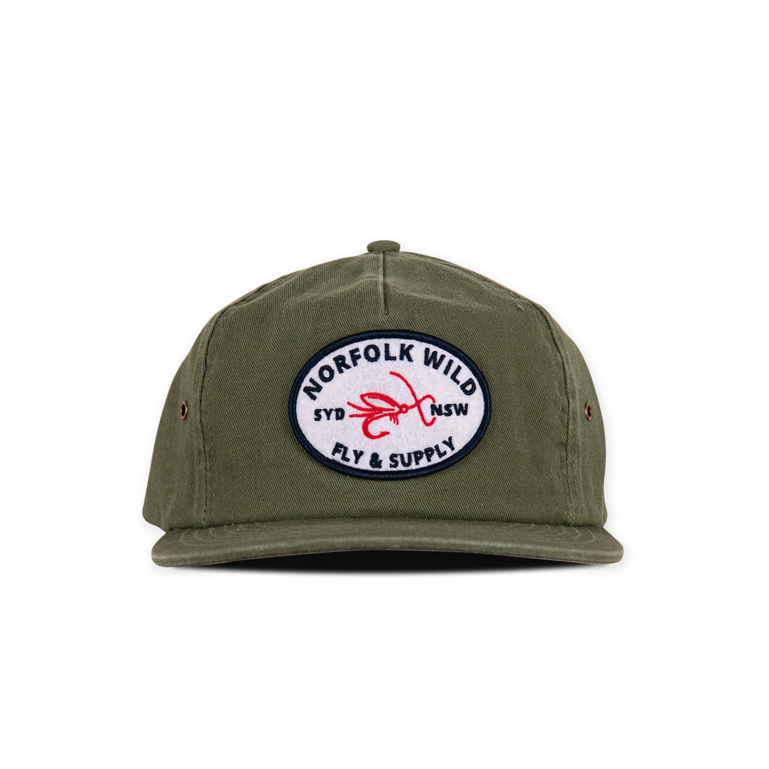 Green cotton cap on white background