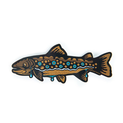 Norfolk Wild Brown Trout die-cut vinyl sticker on a white background