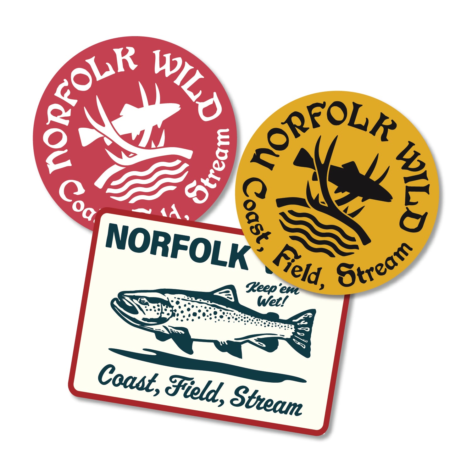 Coast, Field, Stream Sticker Pack