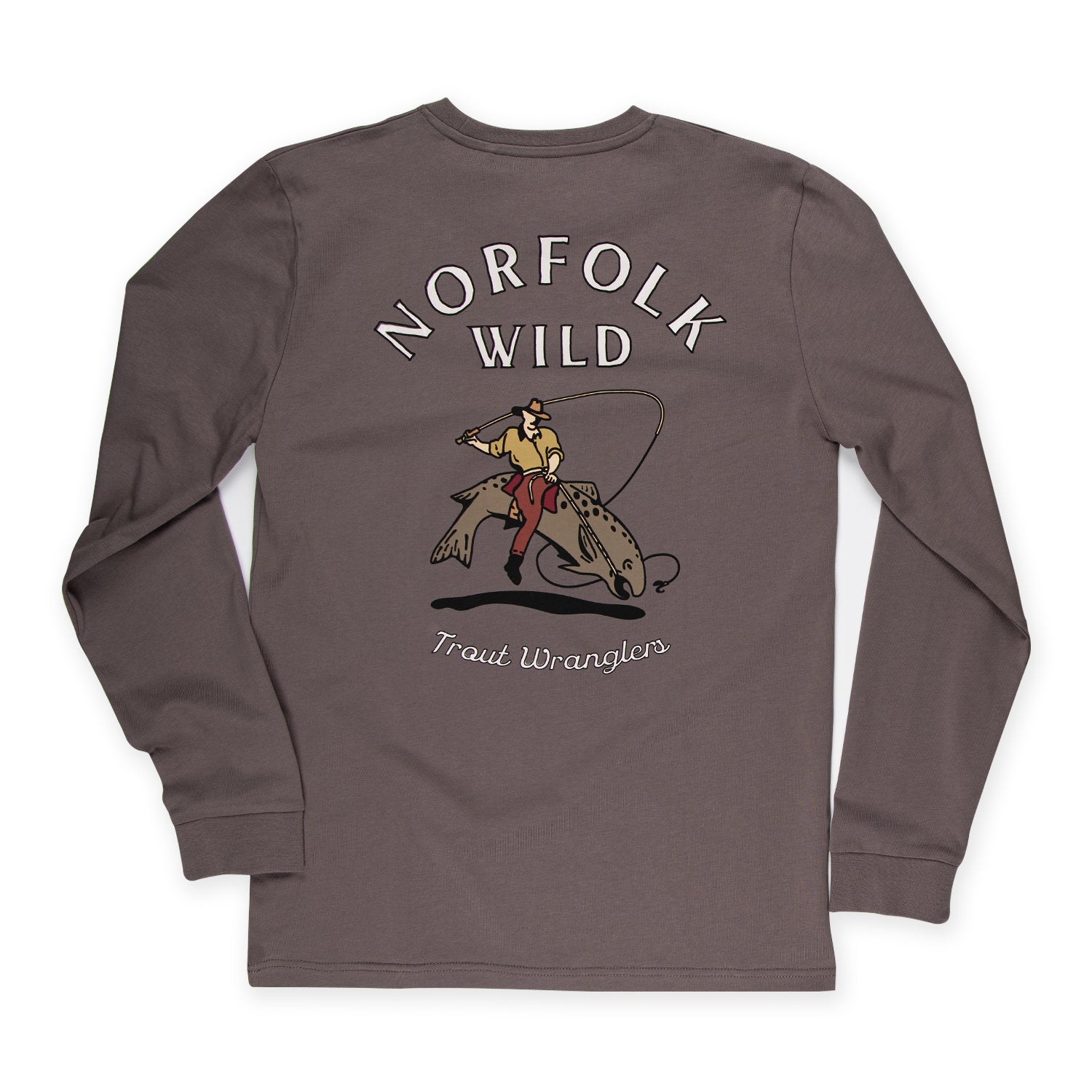 Long sleeve graphic top grey brown trout
